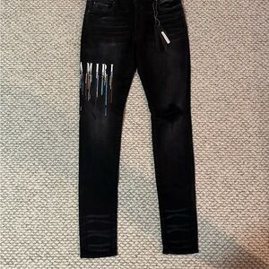 AMIRI Black Jeans with Colorful Detailing